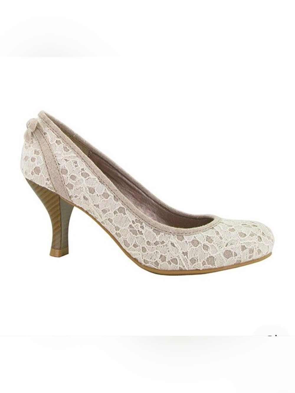 Jellipop Lace Ballet Heels in Cream for Women